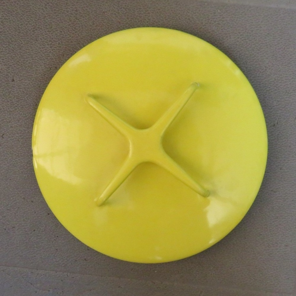 Dansk Koben Replacement Lid Yellow Enamel 7.5" Casserole Trivet Handle
